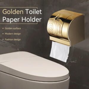 N058G Tissue Holder – Gold 4 SUS304 Gold Floral Tissue Holder | Premium Enclosed Paper Dispenser