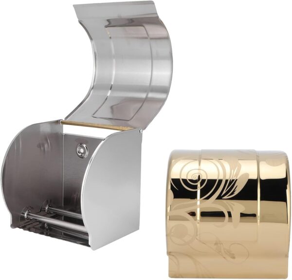 SUS304 Gold Floral Tissue Holder | Premium Enclosed Paper Dispenser