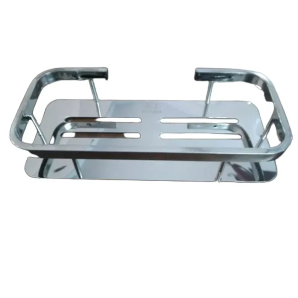 N064 -Rectangle Shelf 2 K039 Single Rectangle Shelf | Polished Stainless Steel Wall-Mounted Organizer