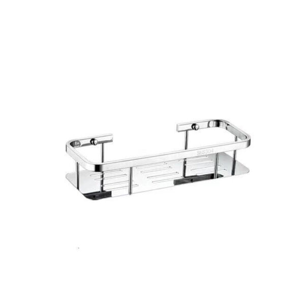 N064 -Rectangle Shelf 8 K039 Single Rectangle Shelf | Polished Stainless Steel Wall-Mounted Organizer