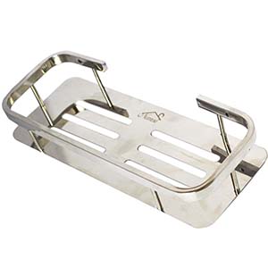 K039 Single Rectangle Shelf | Polished Stainless Steel Wall-Mounted Organizer