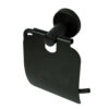 Matte Black Round Base Tissue Holder | Modern Minimalist Paper Organizer with Cover