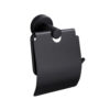 Matte Black Round Base Tissue Holder | Modern Minimalist Paper Organizer with Cover