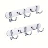 Mirror Finish 3-Hook Rail | Double-Sided Multi-Purpose Wall Hanger