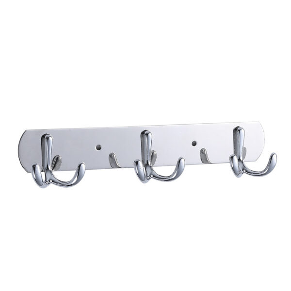 Mirror Finish 3-Hook Rail | Double-Sided Multi-Purpose Wall Hanger