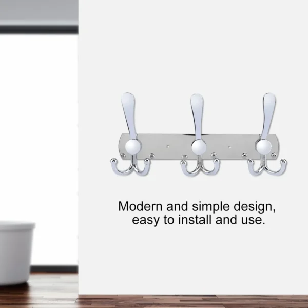 Mirror Finish 3-Hook Rail | Double-Sided High-Capacity Wall Hanger