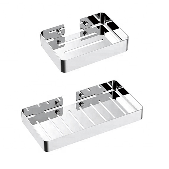 Mirror Finish Rectangle Shelf | SS304 Stainless Steel Slotted Wall Organizer