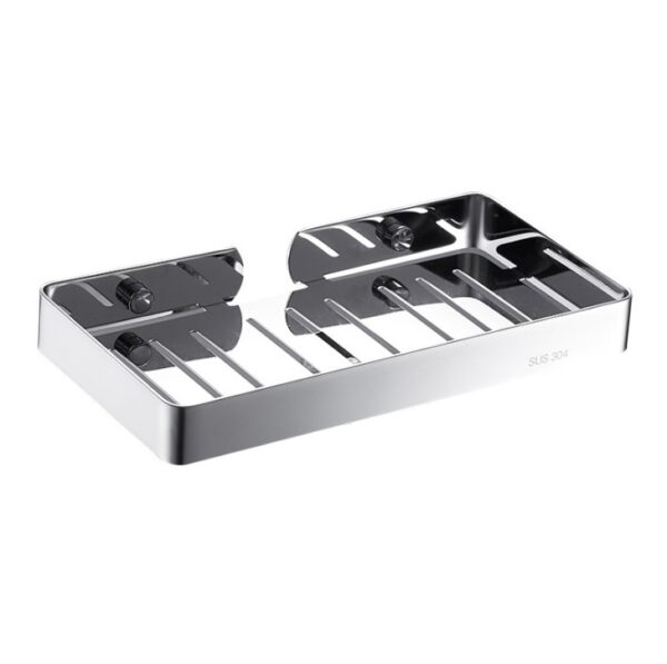 Mirror Finish Rectangle Shelf | SS304 Stainless Steel Slotted Wall Organizer