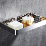 Mirror Finish Rectangle Shelf | SS304 Stainless Steel Slotted Wall Organizer