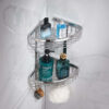 SS304 Double Wire Corner Shelf | 2-Tier Stainless Steel Shower Basket