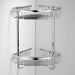 SS304 Double Wire Corner Shelf | 2-Tier Stainless Steel Shower Basket