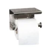Tissue Holder with Integrated Phone Shelf | High-Polish Mirror Finish