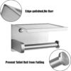 Tissue Holder with Integrated Phone Shelf | High-Polish Mirror Finish