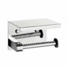 Tissue Holder with Integrated Phone Shelf | High-Polish Mirror Finish