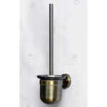 Antique Brass Wall-Mounted Toilet Brush Holder | Vintage Designer Bathroom Organizer