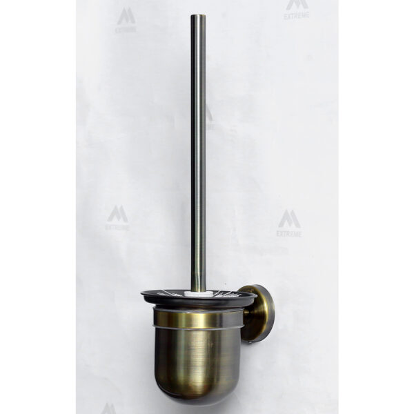 Antique Brass Wall-Mounted Toilet Brush Holder | Vintage Designer Bathroom Organizer