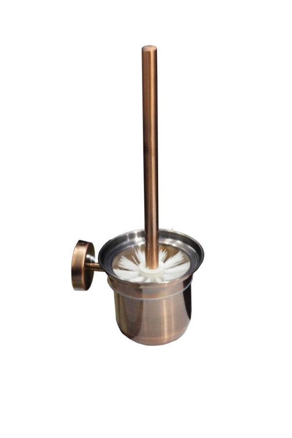 Antique Copper Wall-Mounted Toilet Brush Holder | Stainless Steel Designer Sanitation Set