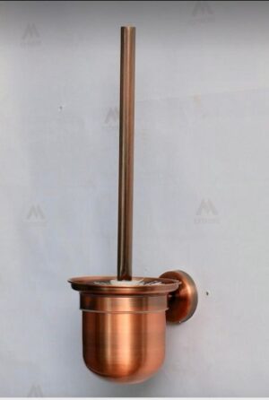 N146AC – ( Stainless Steel Brush – Antique Copper ) (2) Antique Copper Wall-Mounted Toilet Brush Holder | Stainless Steel Designer Sanitation Set