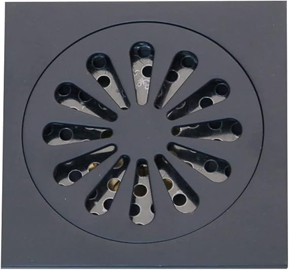 Square Floor Strainer | Matte Black Decorative Drainage Grate