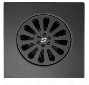 N151B – D2379-FLOOR STRAINER 15CMX15CM- BLACK Square Floor Strainer | Matte Black Decorative Drainage Grate