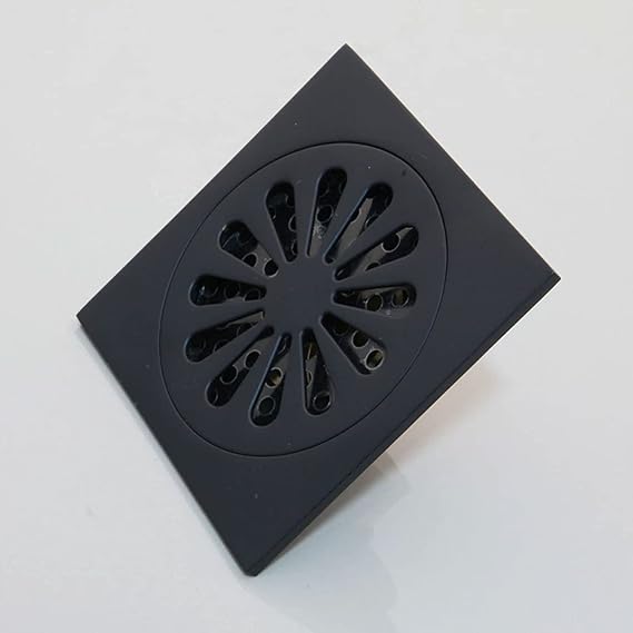Square Floor Strainer | Matte Black Decorative Drainage Grate