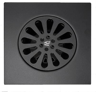 Square Floor Strainer | Matte Black Decorative Drainage Grate