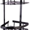 N169 ( High Density Double Corner Shelf – Black ) 2 Double Black Corner Shelf | 2-Tier High-Density Aluminum Wall-Mounted Rack