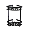 N169 ( High Density Double Corner Shelf – Black ) 7 Double Black Corner Shelf | 2-Tier High-Density Aluminum Wall-Mounted Rack