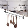 Kitchen Movable 8 Hooks Bar | Stainless Steel Sliding Utility Rail