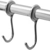 Kitchen Movable 8 Hooks Bar | Stainless Steel Sliding Utility Rail
