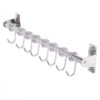 Kitchen Movable 8 Hooks Bar | Stainless Steel Sliding Utility Rail