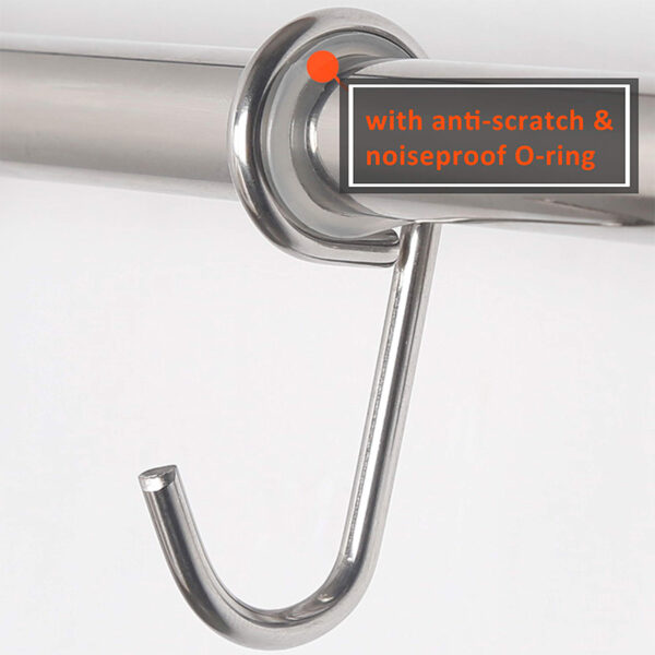 Kitchen Movable 8 Hooks Bar | Stainless Steel Sliding Utility Rail