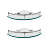 Glass Corner Shelf Set | Dual-Tier Tempered Glass Wall-Mounted Organizers