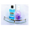 Glass Corner Shelf Set | Dual-Tier Tempered Glass Wall-Mounted Organizers