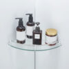 Glass Corner Shelf Set | Dual-Tier Tempered Glass Wall-Mounted Organizers