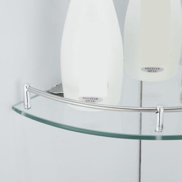 Glass Corner Shelf Set | Dual-Tier Tempered Glass Wall-Mounted Organizers