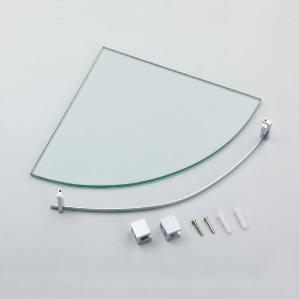 Glass Corner Shelf Set | Dual-Tier Tempered Glass Wall-Mounted Organizers