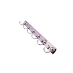 N182 ( C005 – 6 Hooks Ball Base Mirror ) Mirror Finish 6-Hook Rail | Ball Base Multi-Purpose Wall Hanger