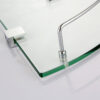 N189 ( B313 – Double Corner Glass Shelf 23cm 4 Double Corner Glass Shelf | Dual-Tier Tempered Glass Wall-Mounted Organizer