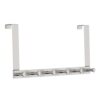 6-Hook Over-Glass Shower Rail | Silver Aluminium Drill-Free Hanger
