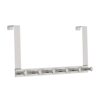 6-Hook Over-Glass Shower Rail | Silver Aluminium Drill-Free Hanger