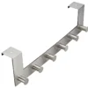 6-Hook Over-Glass Shower Rail | Silver Aluminium Drill-Free Hanger