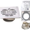 Heavy-Duty Square Floor Strainer | Polished Apple-Pattern Drainage Grate