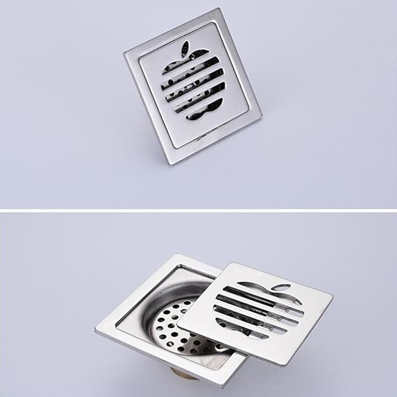 Heavy-Duty Square Floor Strainer | Polished Apple-Pattern Drainage Grate