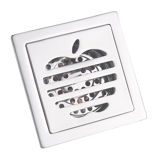 Heavy-Duty Square Floor Strainer | Polished Apple-Pattern Drainage Grate