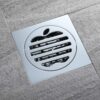 Heavy-Duty Square Floor Strainer | Polished Apple-Pattern Drainage Grate