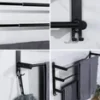 Triple Towel Bar | Matte Black Multi-Tier Bath Rail