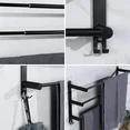 Triple Towel Bar | Matte Black Multi-Tier Bath Rail