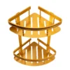 N291 – High Density Double Corner Shelf – Champagne Gold 4 Double Champagne Gold Corner Shelf | 2-Tier High-Density Aluminum Shower Organizer