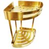 N291 – High Density Double Corner Shelf – Champagne Gold 6 Double Champagne Gold Corner Shelf | 2-Tier High-Density Aluminum Shower Organizer